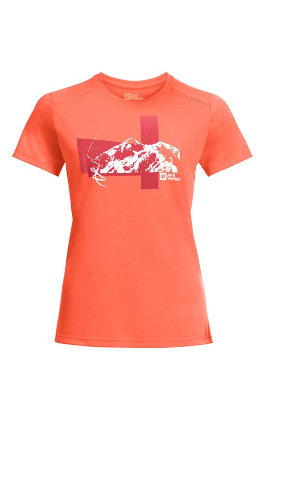 Vonnan Graphic T-shirt Jack Wolfskin 468414900434 Taglie M Colore arancio N. figura 1
