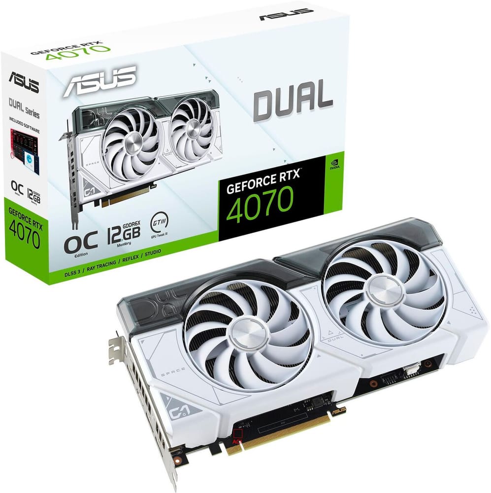 Dual GeForce RTX 4070 White OC Edition 12 GB Scheda grafica Asus 785302410435 N. figura 1