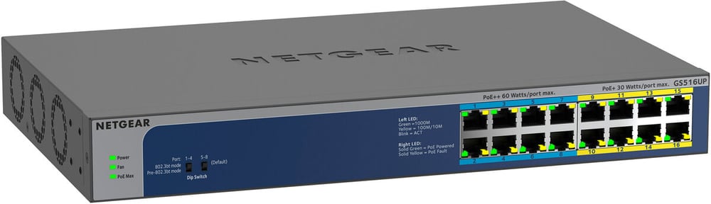 GS516UP-100EUS 16-Port Gigabit Ethernet unmanaged Ultra60 PoE Commutateur de réseau Netgear 785300154991 Photo no. 1