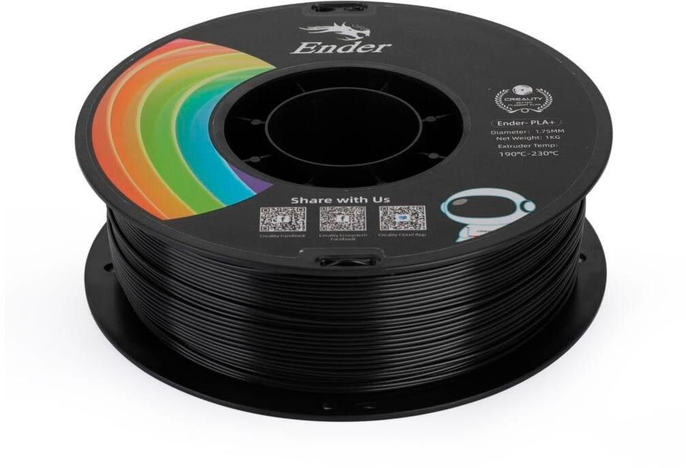 Filament PLA+ noir, 1.75 mm, 1 kg Filament pour imprimante 3D Creality 785302414938 Photo no. 1