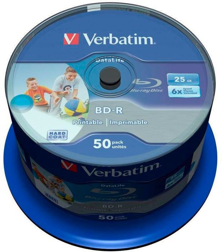 BD-R 25 GB, mandrino (50 pezzi) Blu-ray vuoti Verbatim 785302435918 N. figura 1
