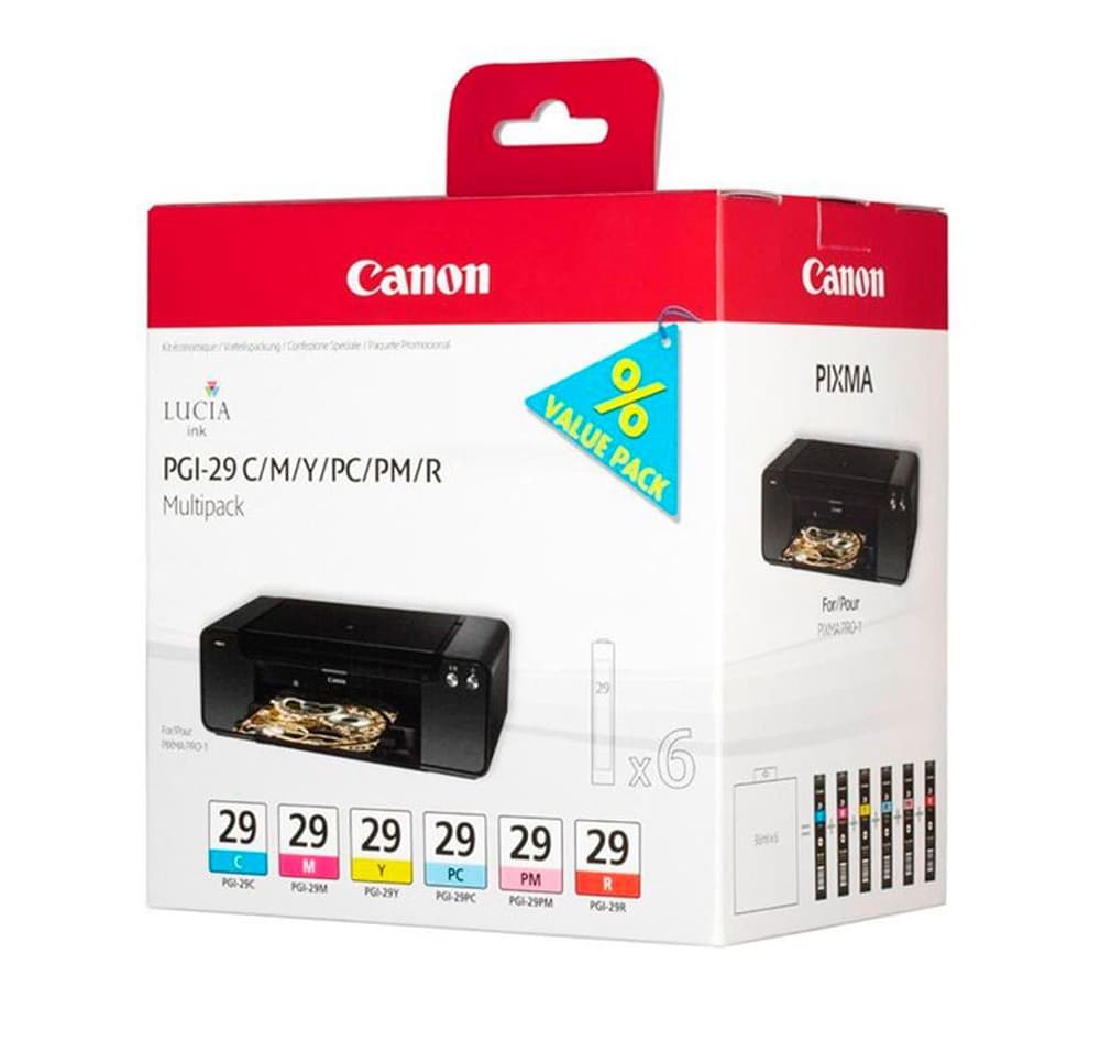 PGI-29 multipack CMY/PC/PM/R Cartuccia d'inchiostro Canon 785300126223 N. figura 1