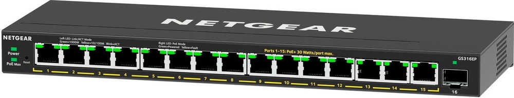 GS316EP-100PES 16 Port Switch di rete Netgear 785302429410 N. figura 1