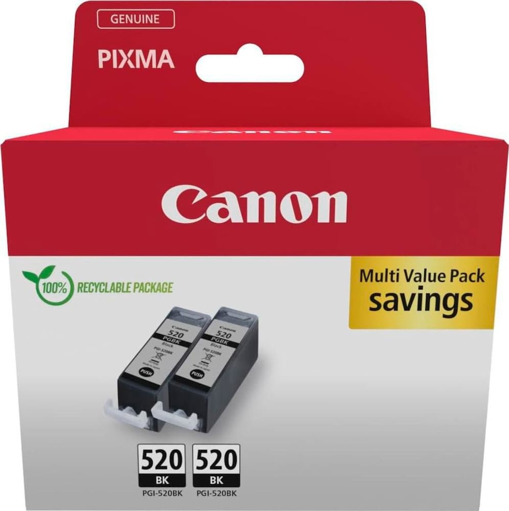 PGI-520BK Ink Cartridge, TwinPack, black, BLISTER Tintenpatrone Canon 785302431265 Bild Nr. 1