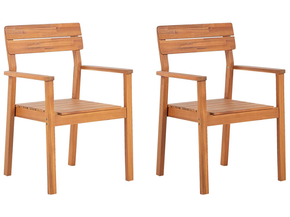 Set di 2 sedie da giardino legno acacia chiaro FORNELLI Sedia da giardino Beliani 674732200000 N. figura 1