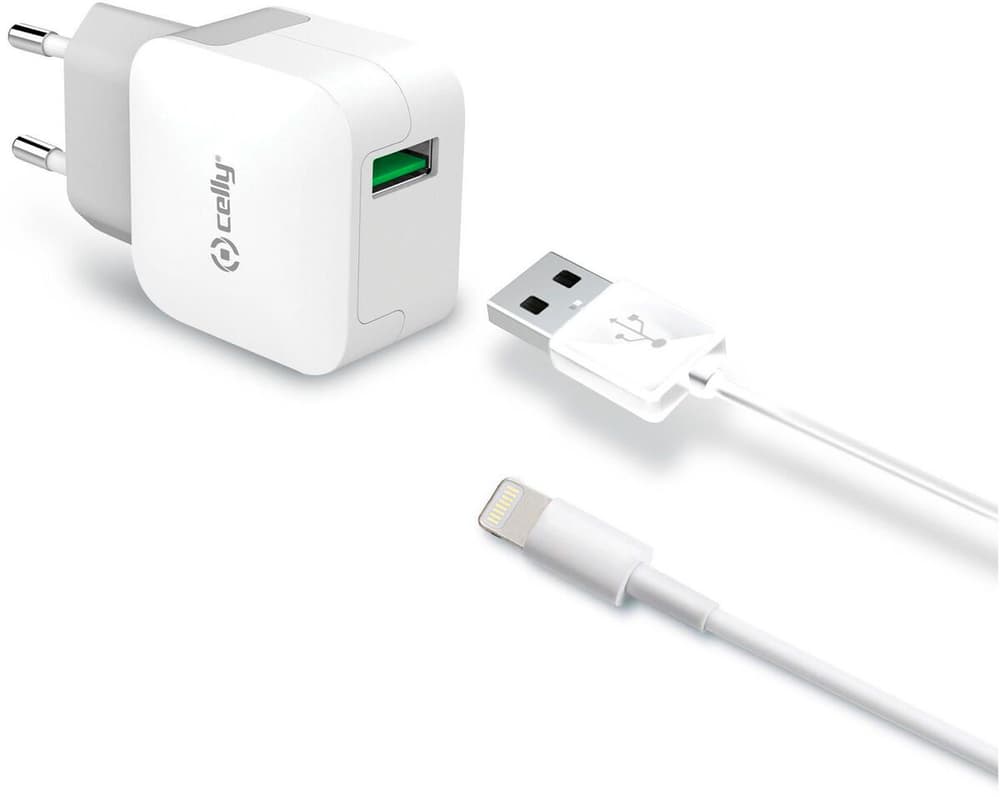 USB-A Wall Charger with USB-A to Lightning Cable 12W USB Stromadapter Celly 772849100000 Bild Nr. 1