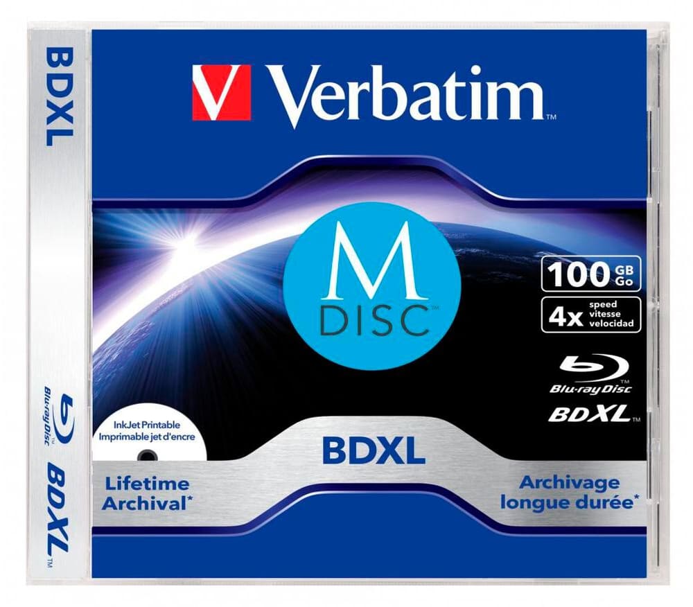 BD-R M-Disc 100 GB, boîtier Jewel (1 pièce) Disque Blu-ray vierge Verbatim 785302435921 Photo no. 1