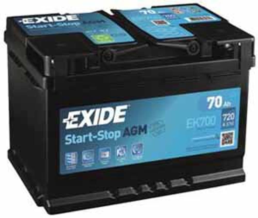Start-Stopagm 12V/70Ah/760 Batterie de voiture EXIDE 621168200000 Photo no. 1