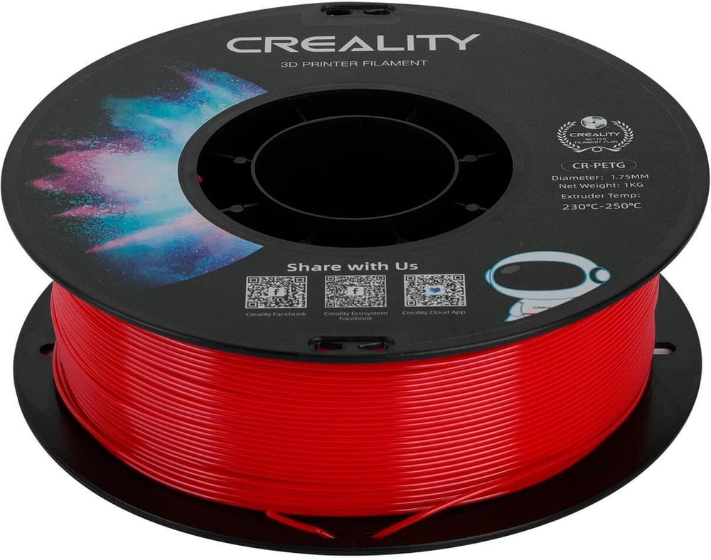 Filament PETG, Rot, 1,75 mm, 1 kg Filament pour imprimante 3D Creality 785302415008 Photo no. 1