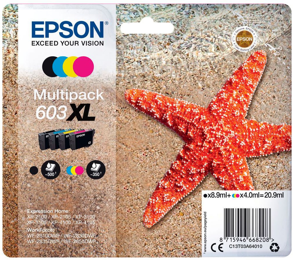 Multipack 603XL CMYBK Tintenpatrone Epson 798318400000 Bild Nr. 1