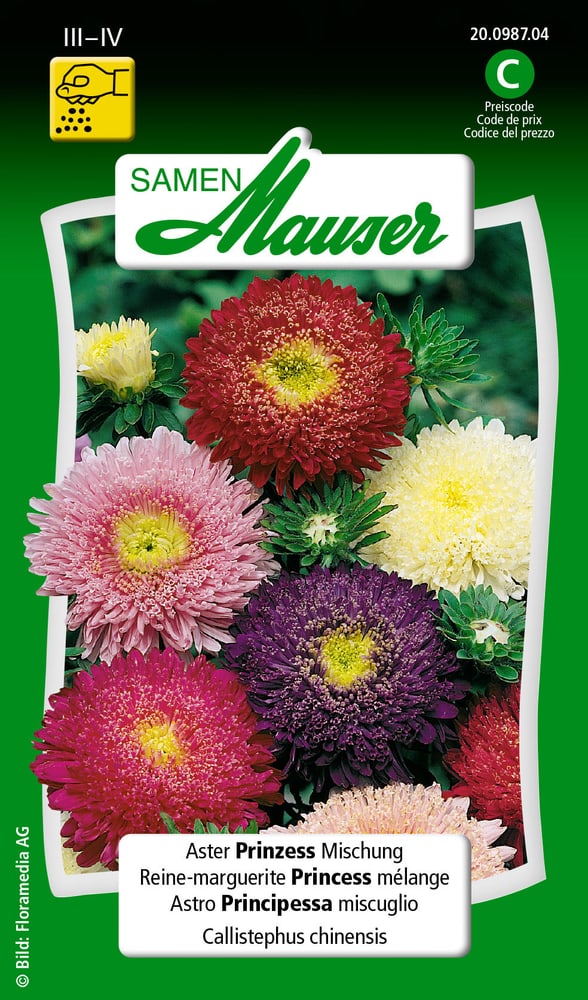 Aster Prinzess Mischung Blumensamen Samen Mauser 650102003000 Inhalt 0.75 g (ca. 100 Pflanzen) Bild Nr. 1