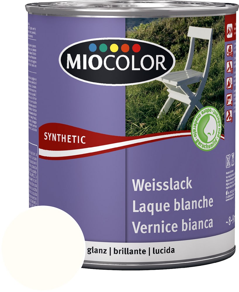 Synthetic Weisslack glanz reinweiss 750 ml Synthetic Weisslack Miocolor 676770300000 Farbe Reinweiss Inhalt 750.0 ml Bild Nr. 1