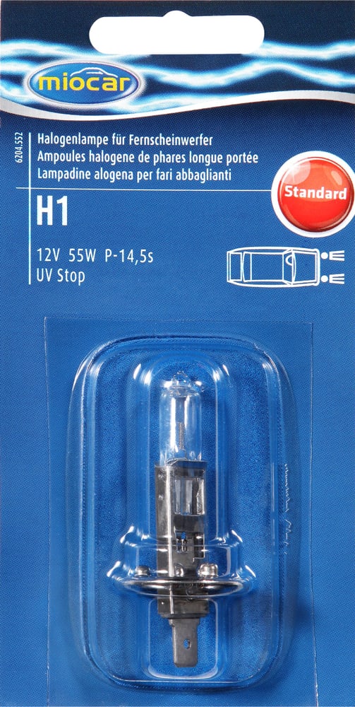 Miocar Ampoule halogène H1 Standard Ampoule Ampoule halogène H1 Standard Ampoule Miocar 620455200000 Photo no. 1