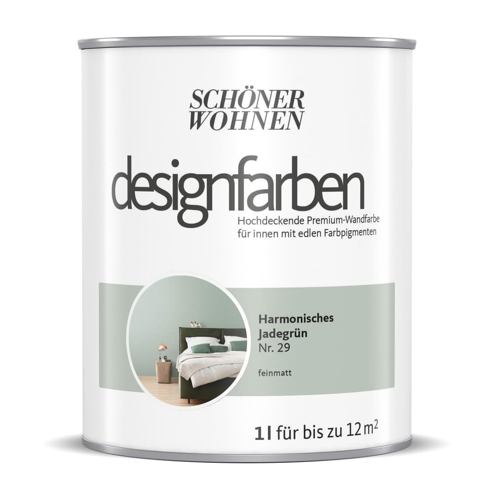 Designfarbe Jadegrün 1 l Pittura per pareti Schöner Wohnen 660994100000 Contenuto 1.0 l N. figura 1