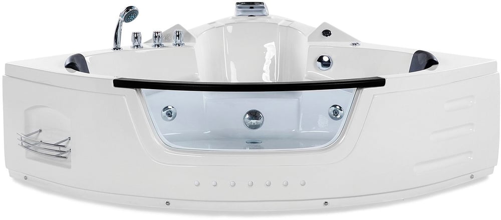 Whirlpool Badewanne weiss Eckmodell mit LED 214 x 155 cm MARTINICA Eckbadewanne Beliani 658063200000 Bild Nr. 1