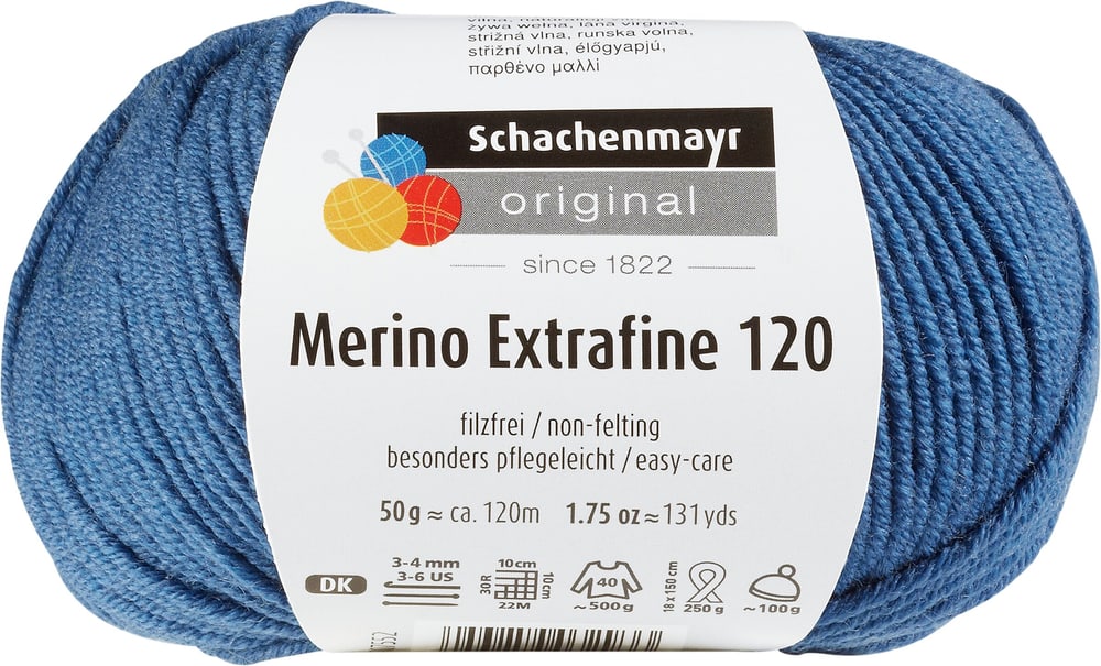 Laine Merino Extrafine 120 Laine Schachenmayr 665510300140 Couleur Bleu Photo no. 1