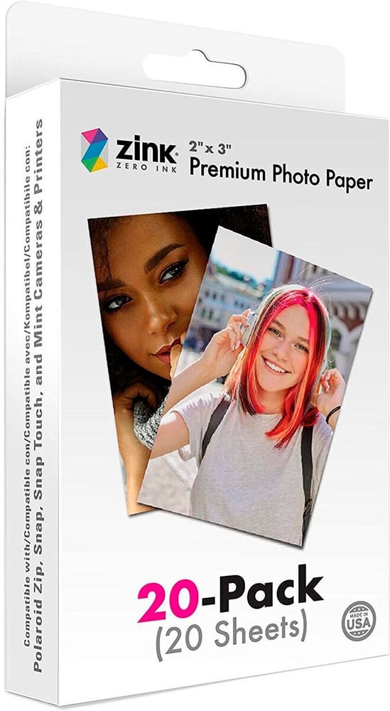 Film istantaneo Zinc Premium 2 x 3" – 20 fogli Pellicola istantanea Polaroid 785300181490 N. figura 1