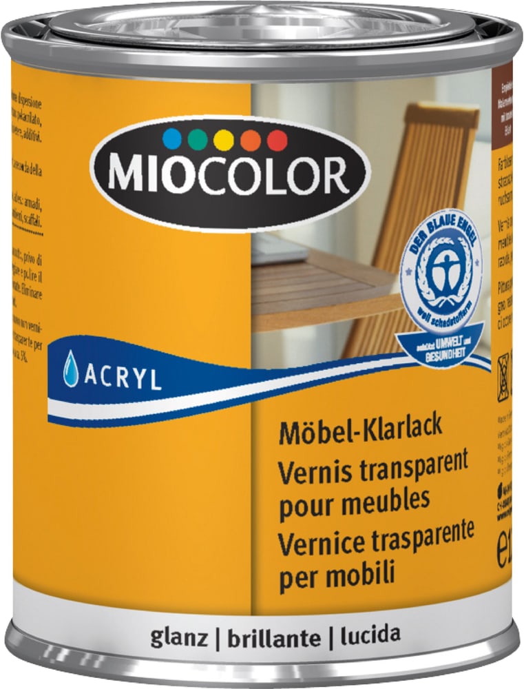 Möbel-Klarlack hochglänzend Farblos 125 ml Klarlack Miocolor 676779900000 Farbe Farblos Inhalt 125.0 ml Bild Nr. 1