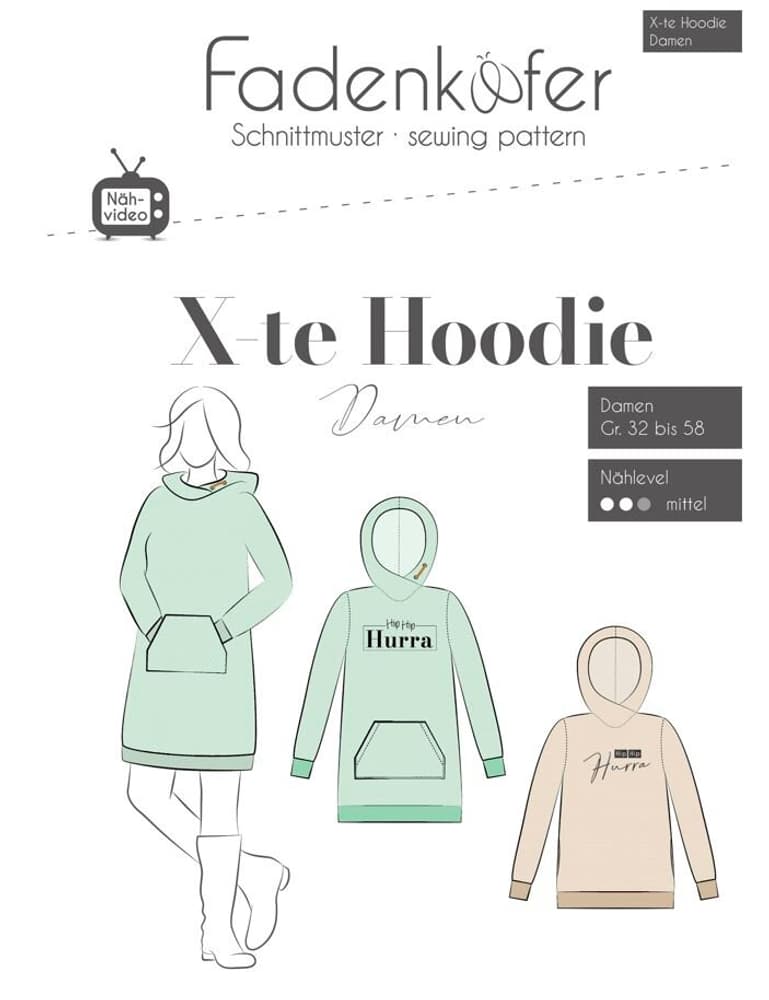 Papierschnittmuster Hoodie Schnittmuster Fadenkäfer 669700125667 Bild Nr. 1