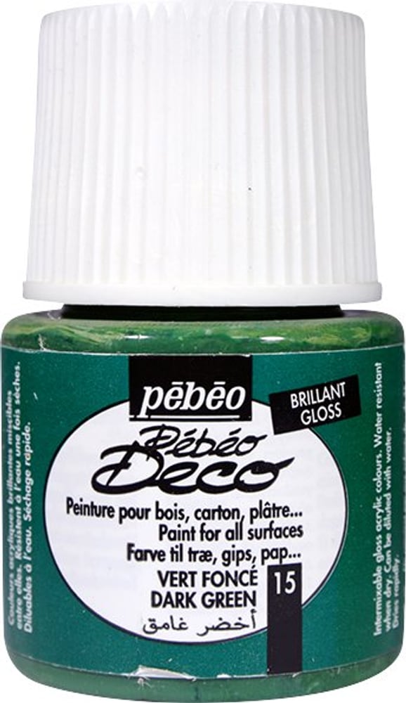 Pébéo Deco verde scuro brillante Colori acrilici Pebeo 663513001500 Colore dunkelgrün glanz N. figura 1