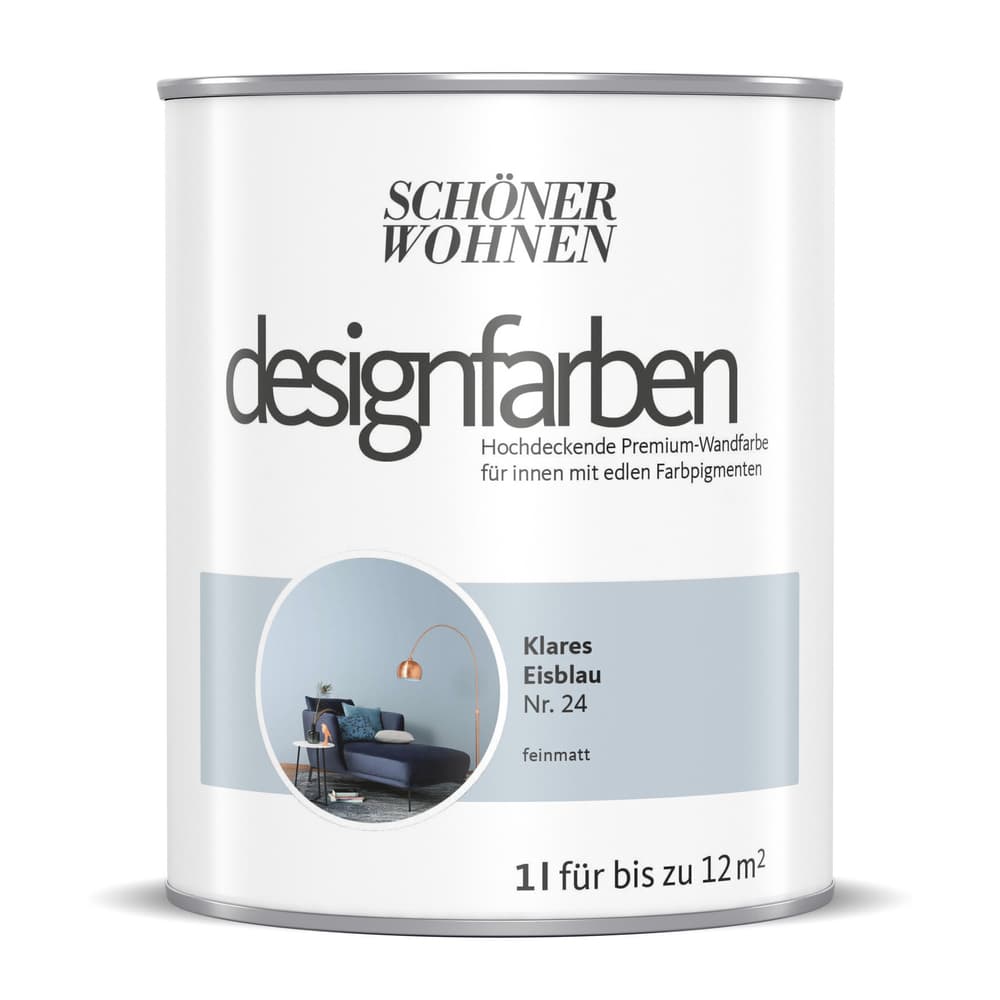 Designfarbe Eisblau 1 l Pittura per pareti Schöner Wohnen 660993600000 Contenuto 1.0 l N. figura 1