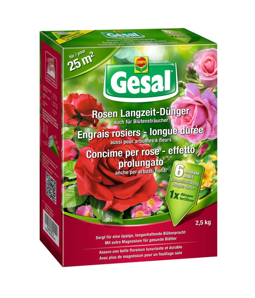 Concime per rose - effetto prolungato, 2,5 kg Fertilizzante solido Compo Gesal 658232500000 N. figura 1