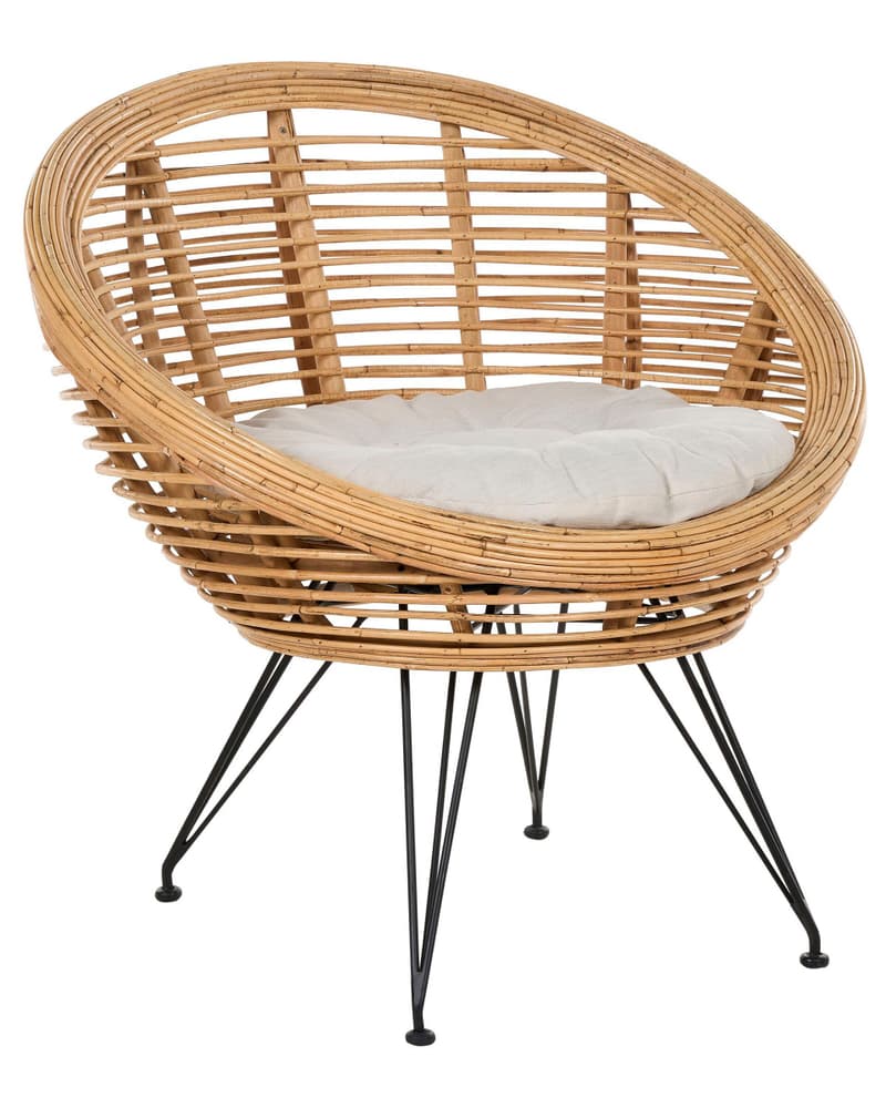Fauteuil rond en rotin ton naturel MARATEA Chaise de jardin Beliani 753790300000 Photo no. 1