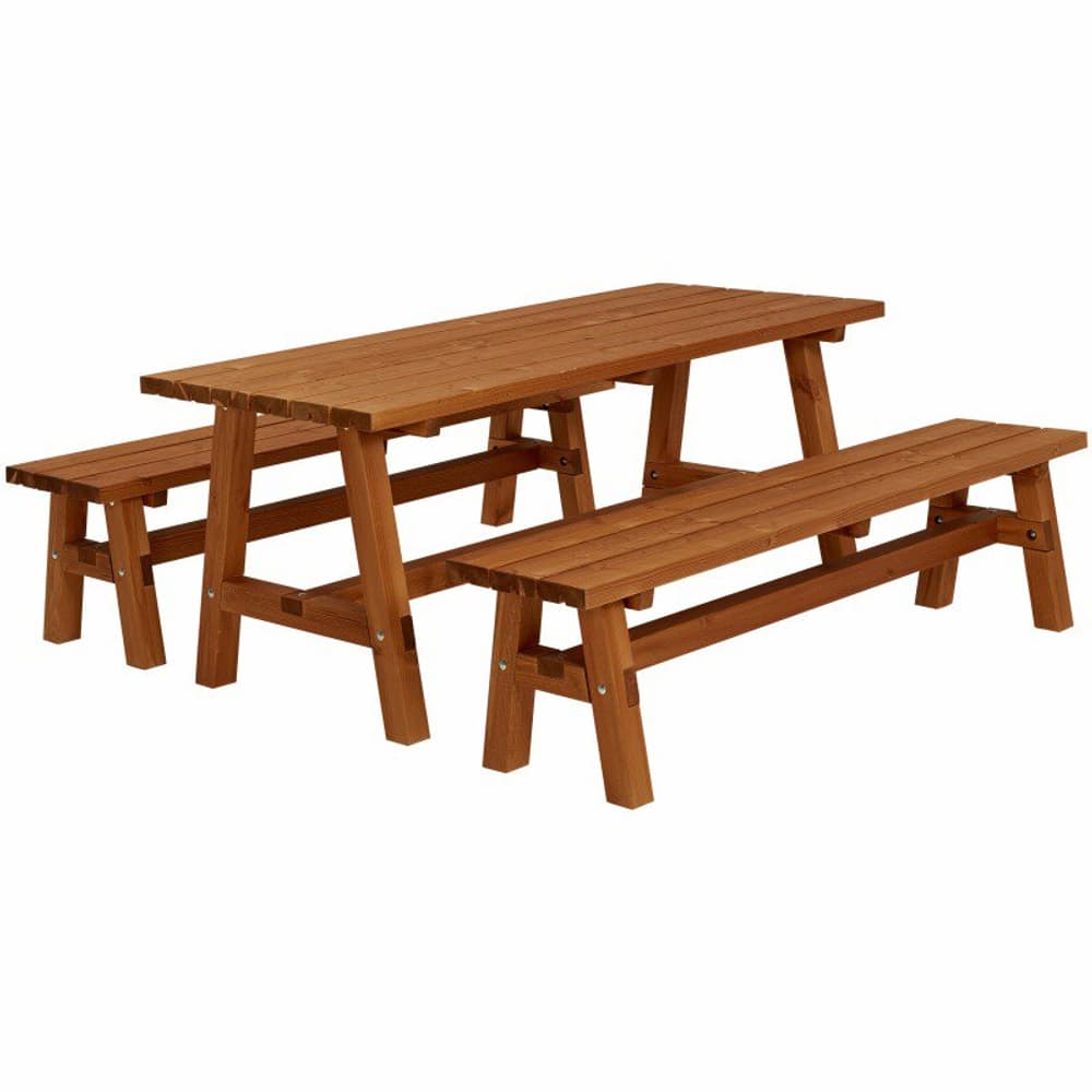 Set Country Plank 1 tavolo + 2 panche Teak trattato a colori PLUS 662211500000 N. figura 1