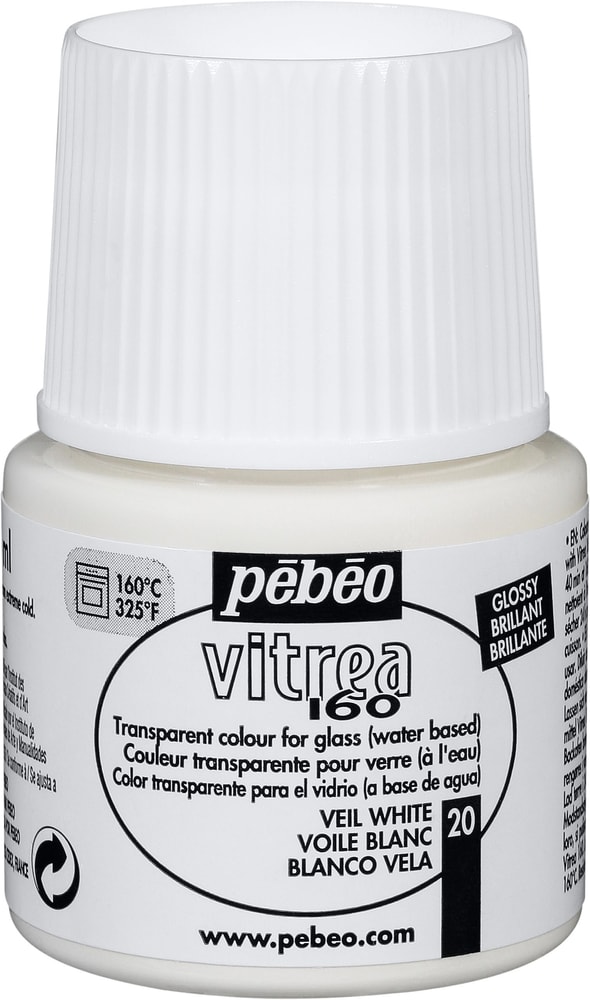 Pébéo Vitrea 160 Brillante Colore del vetro Pebeo 663507312000 Colore Velo Bianco N. figura 1