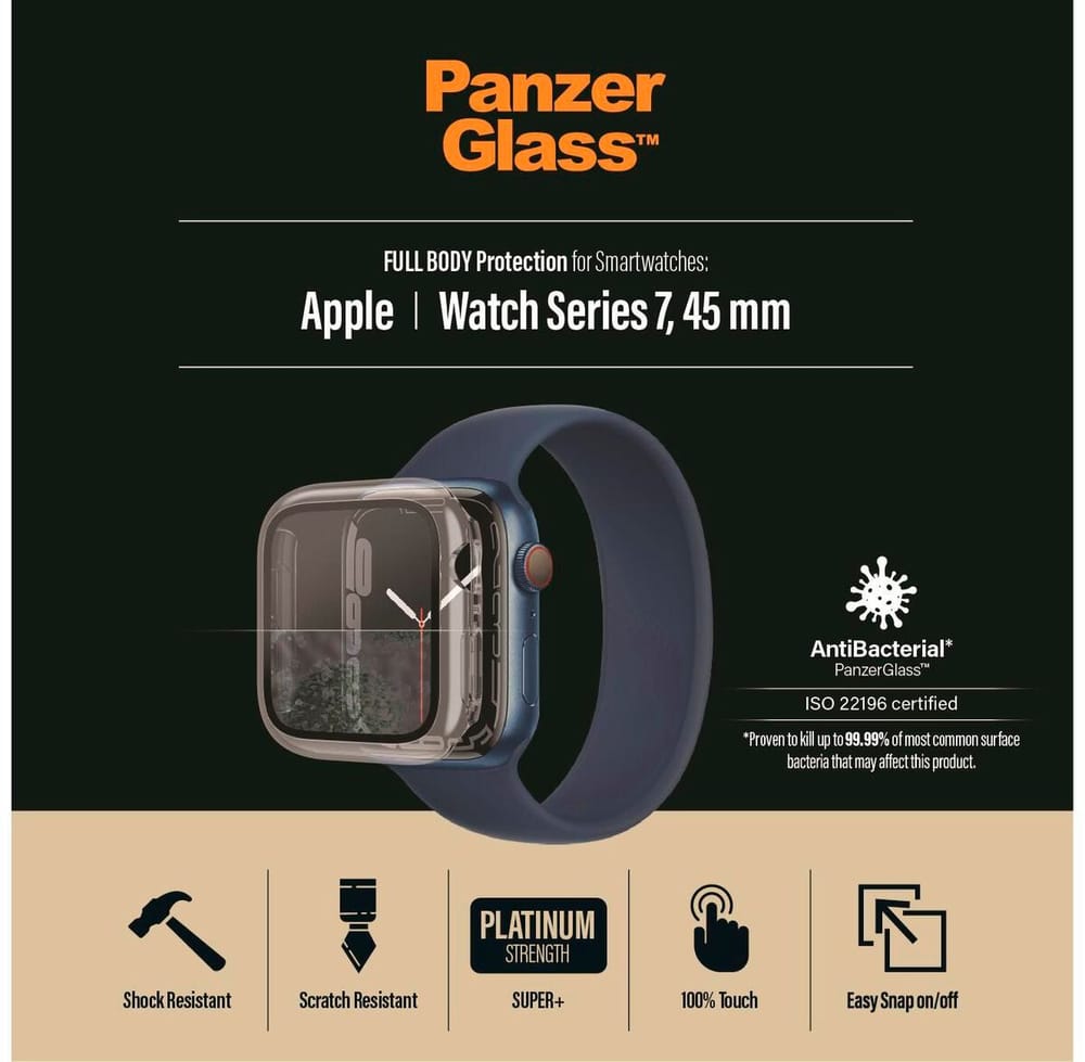 Full Body Apple Watch 7/8 (45 mm) Protection d’écran pour montre connectée Panzerglass 785300196562 Photo no. 1