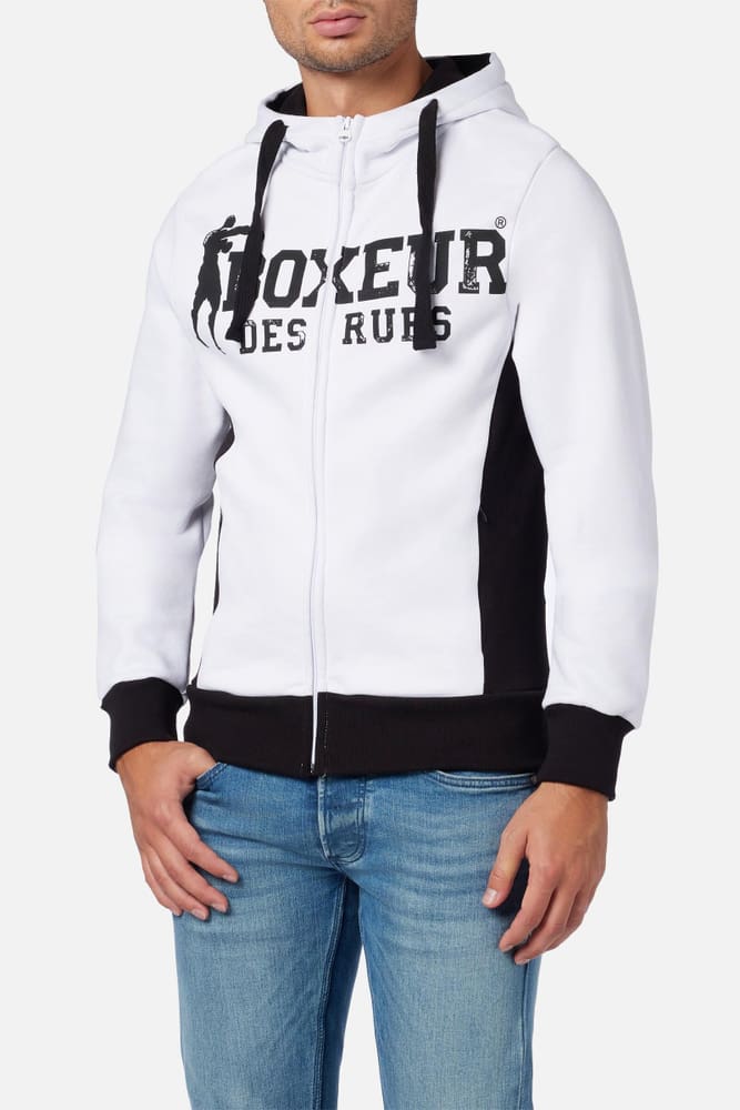 Hooded Full Zip Sweatshirt Pullover Boxeur des Rues 472696000610 Taille XL Couleur blanc Photo no. 1