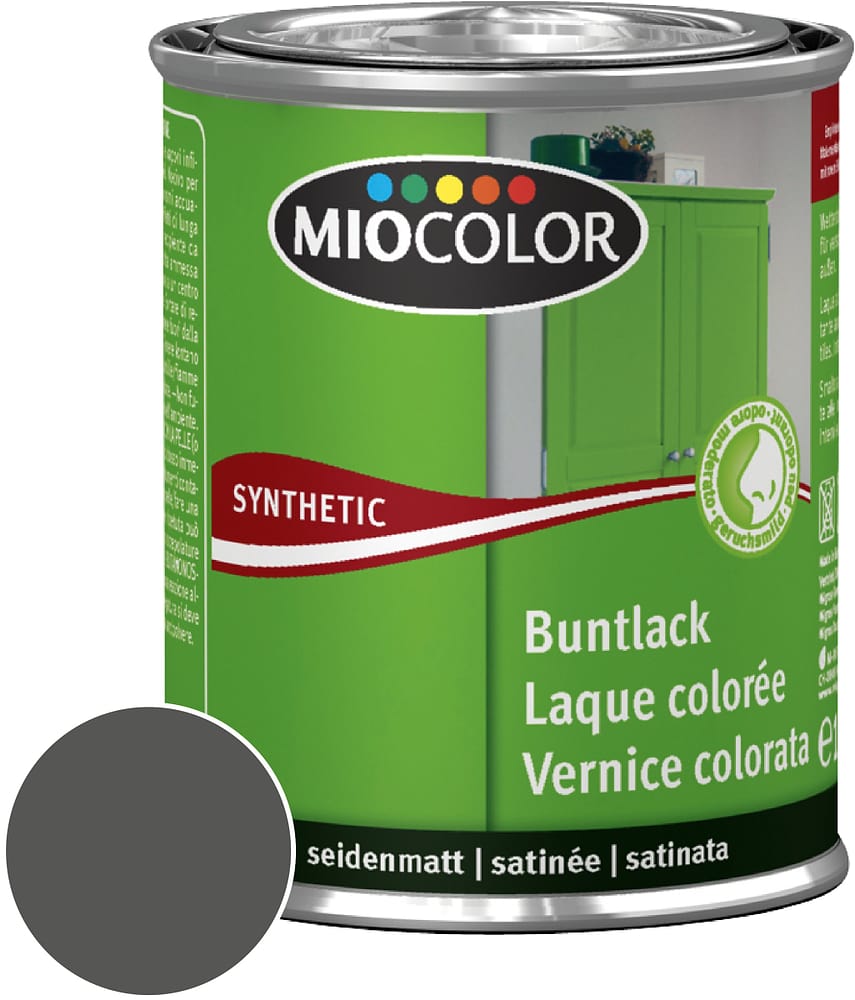Synthetic Buntlack seidenmatt Graphitgrau 750 ml Synthetic Buntlack Miocolor 661436800000 Farbe Graphitgrau Inhalt 750.0 ml Bild Nr. 1