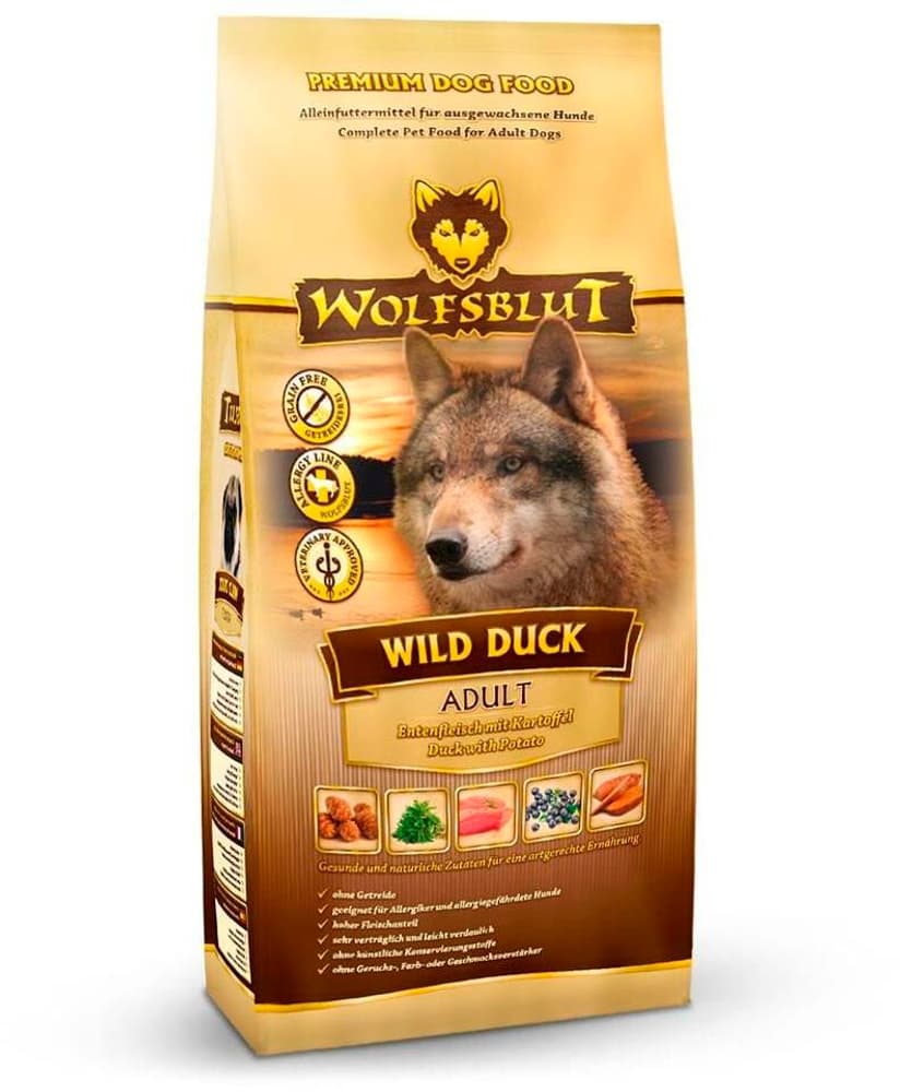Dog Wild Duck Adult Trockenfutter Wolfsblut 785300193852 Bild Nr. 1