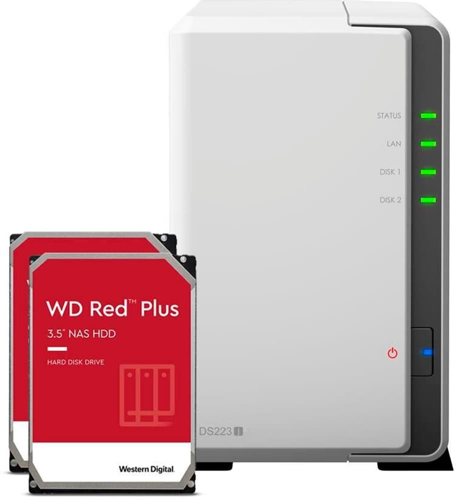 NAS DS223j 2-bay WD Red Plus 20 TB Netzwerkspeicher (NAS) Synology 785302429623 Bild Nr. 1