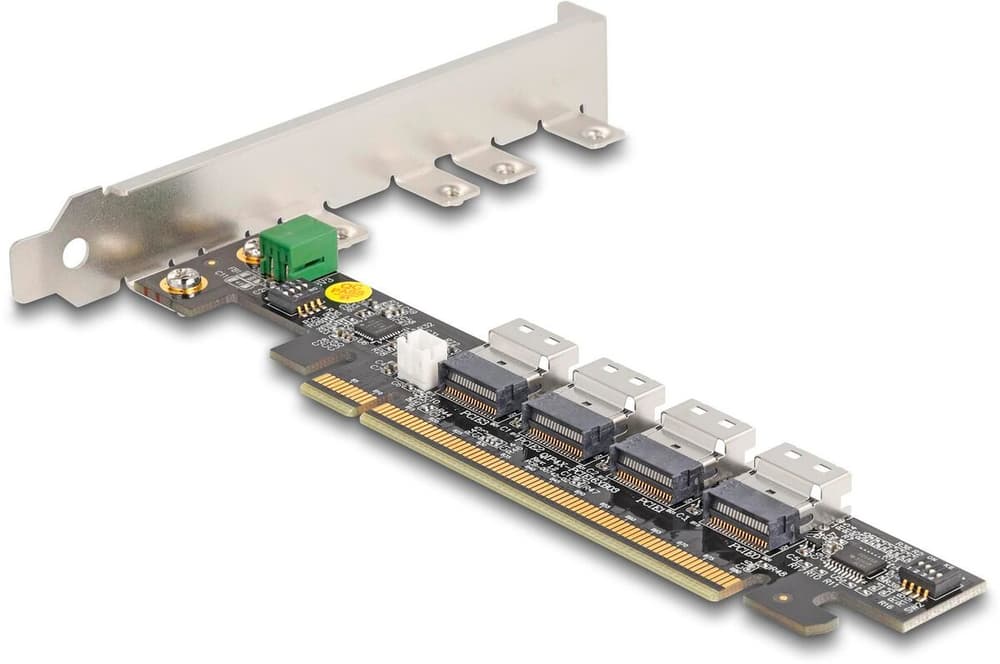 Host Bus Adapter PCI-e x16, 4x SFF-8654 NVMe Bifurcation Accessori per componenti pc DeLock 785302411239 N. figura 1