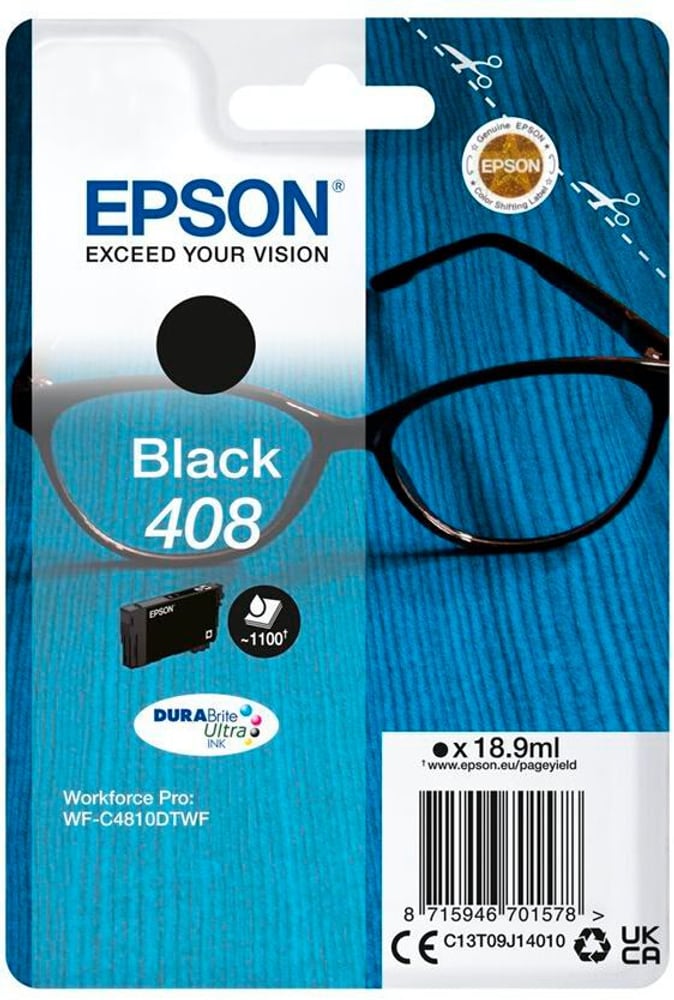 Singlepack Black 408 DURABrite Ultra Ink Cartuccia d'inchiostro Epson 785302432075 N. figura 1