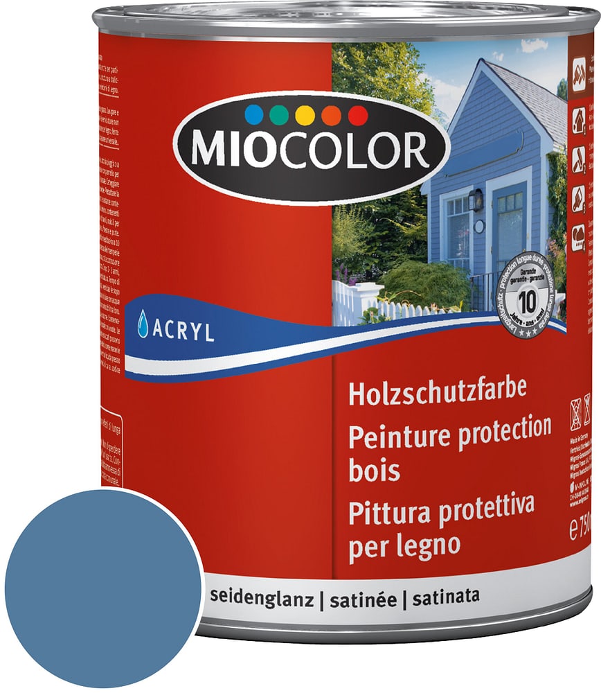 Holzschutzfarbe Taubenblau 750 ml Holzlasur Miocolor 661118300000 Farbe Taubenblau Inhalt 750.0 ml Bild Nr. 1