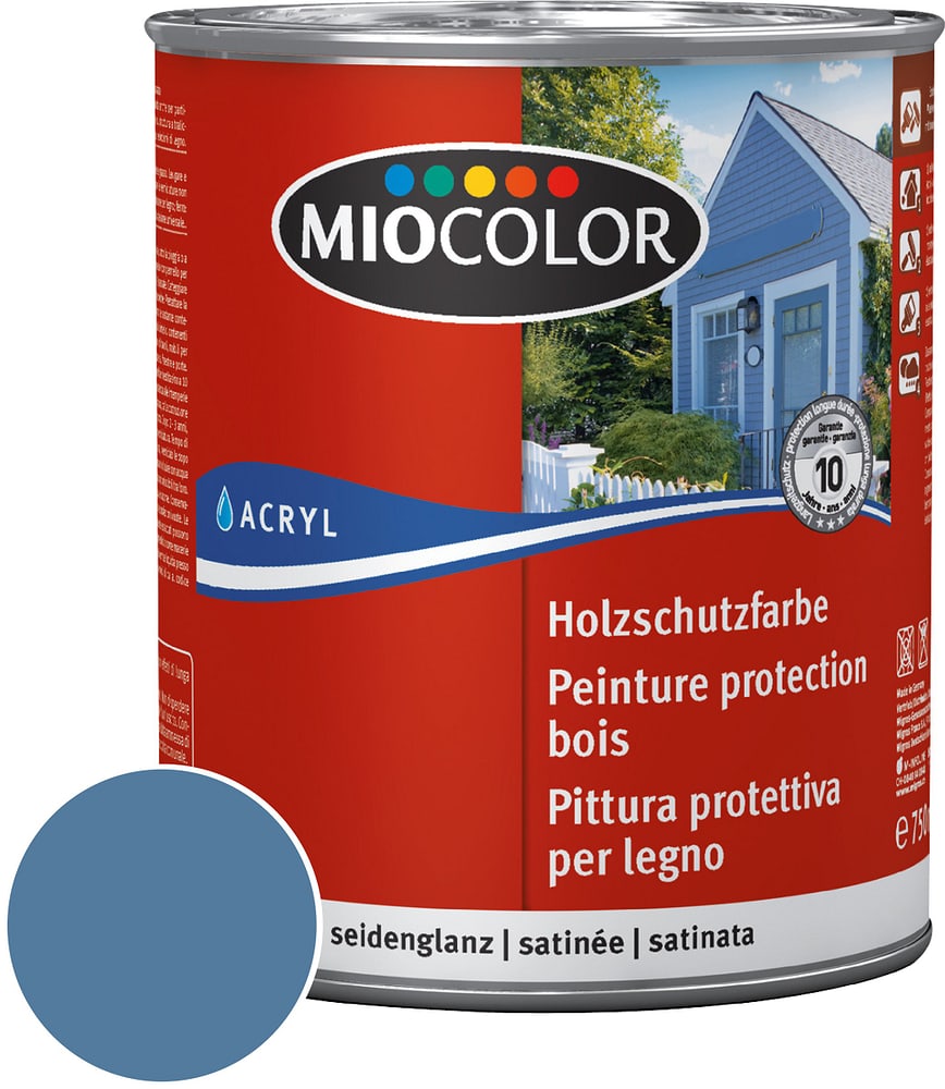 Pittura protettiva per legno Blu colomba 750 ml Miocolor 661118300000 Colore Blu colomba Contenuto 750.0 ml N. figura 1