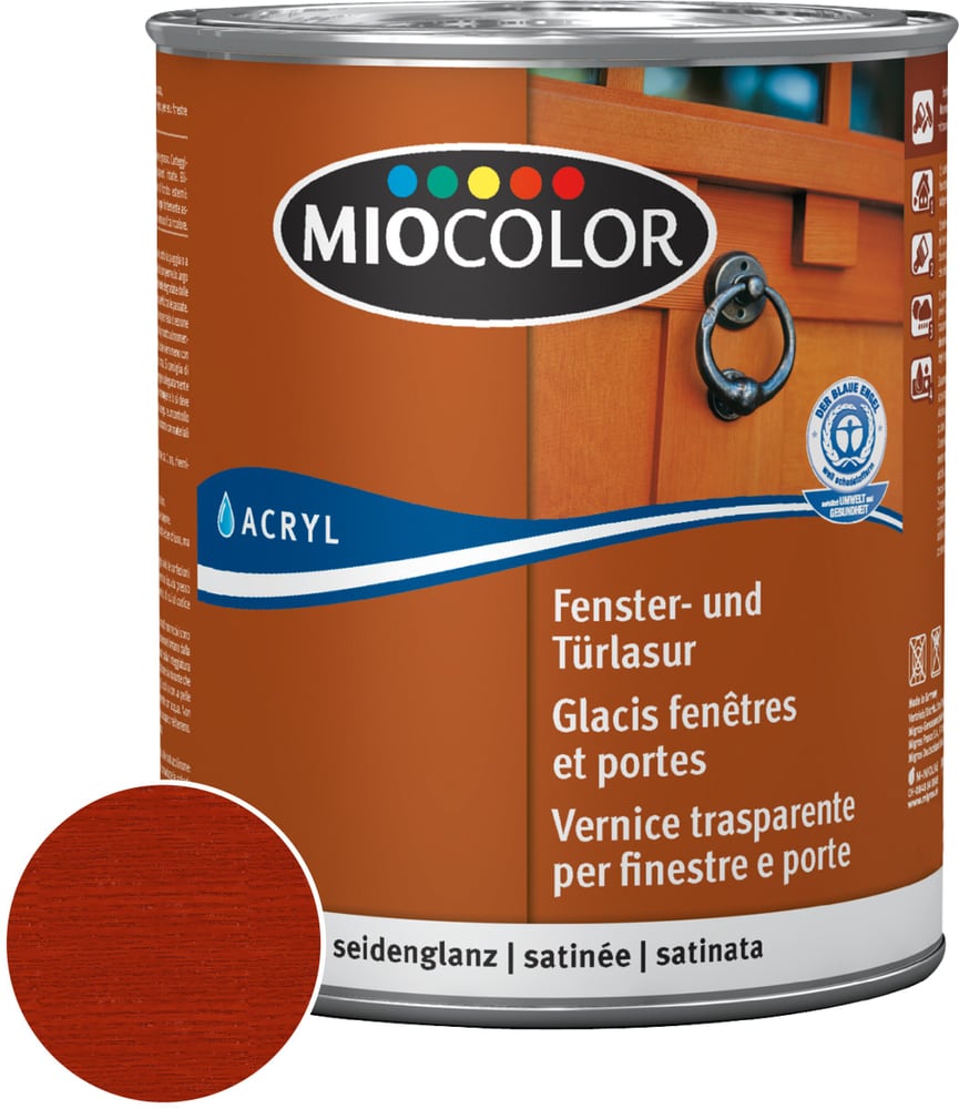 Fenster- und Türlasur Mahagoni 750 ml Lasur Miocolor 661123700000 Farbe Mahagoni Inhalt 750.0 ml Bild Nr. 1