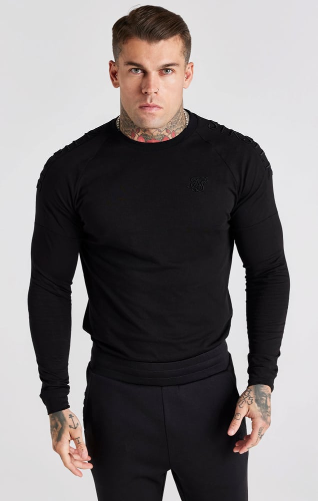 Black Panel Muscle Fit T-Shirt SikSilk 474112100220 Grösse XS Farbe schwarz Bild-Nr. 1