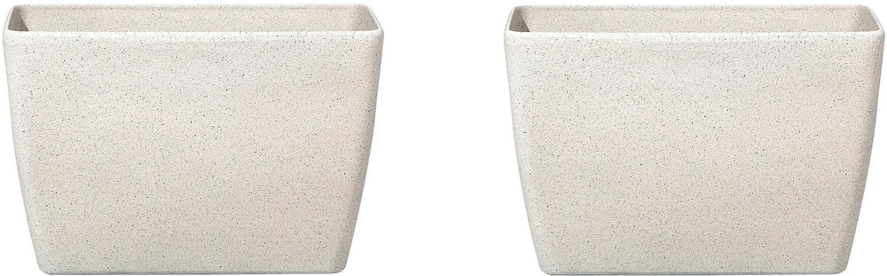 Set di 2 vasi polvere di pietra beige chiaro 60 x 27 cm BARIS Vaso per fiori Beliani 615192000000 N. figura 1