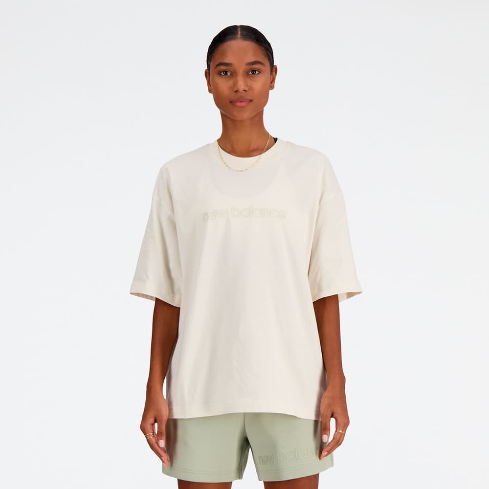 W Hyper Density Jersey Oversized T-Shirt T-shirt New Balance 474138800511 Taglie L Colore bianco grezzo N. figura 1