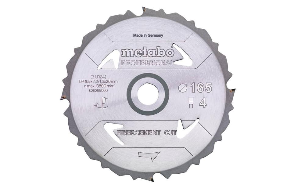 Kreissägeblatt Fibercement Cut Professional Ø165 x 20 mm Z4 Zubehör Sägen Metabo 785300171477 Bild Nr. 1