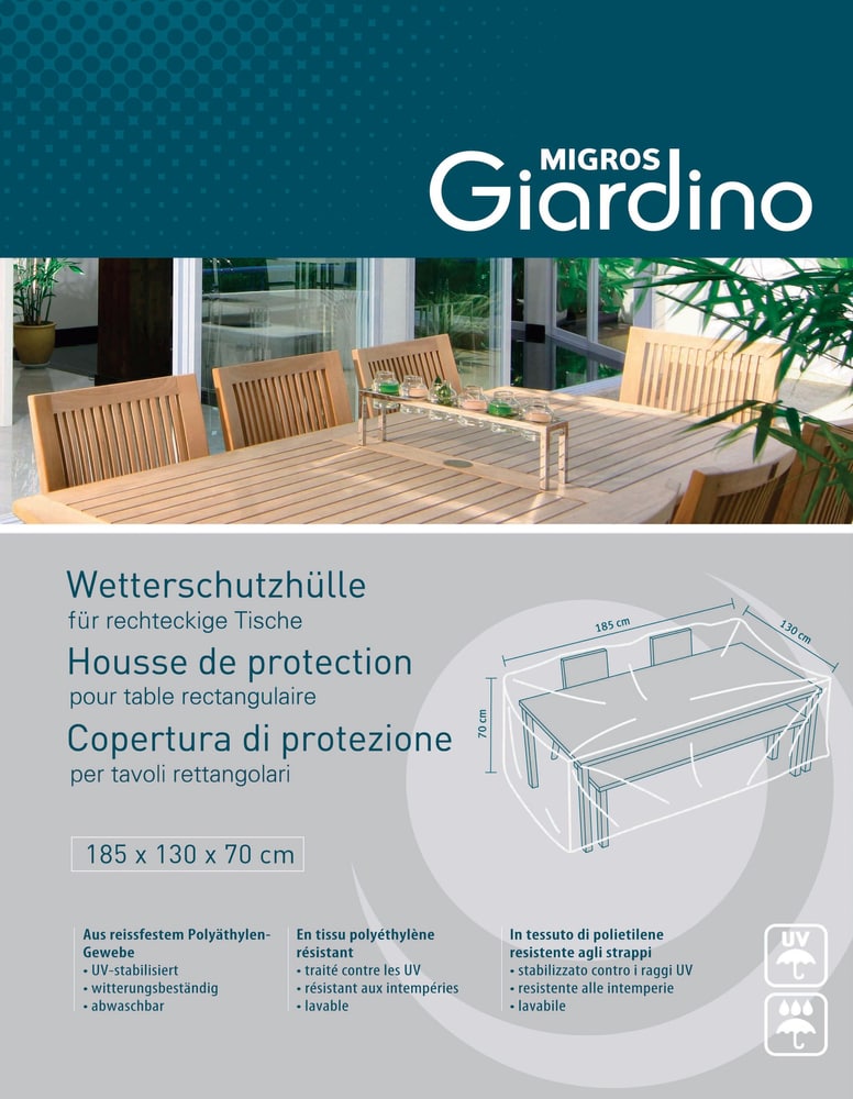 Copertura protezione per tavolo rettangolare Coperchio protettivo Do it + Garden 753711100000 N. figura 1