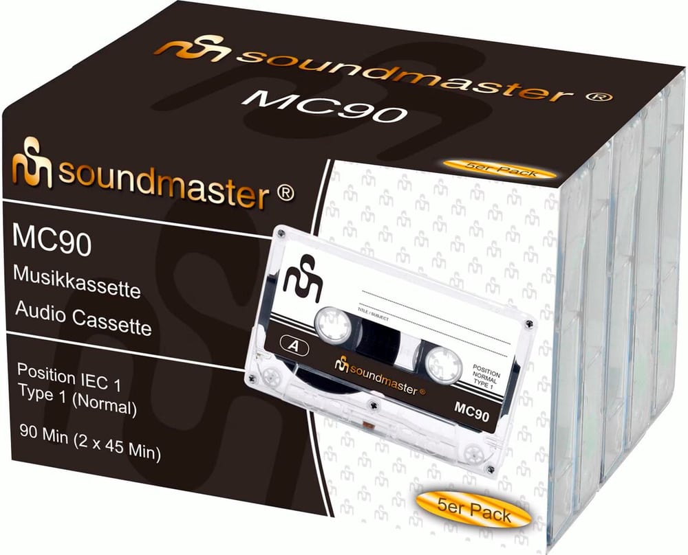 MC90 – 5er Pack Audiokassette soundmaster 785302424017 Bild Nr. 1