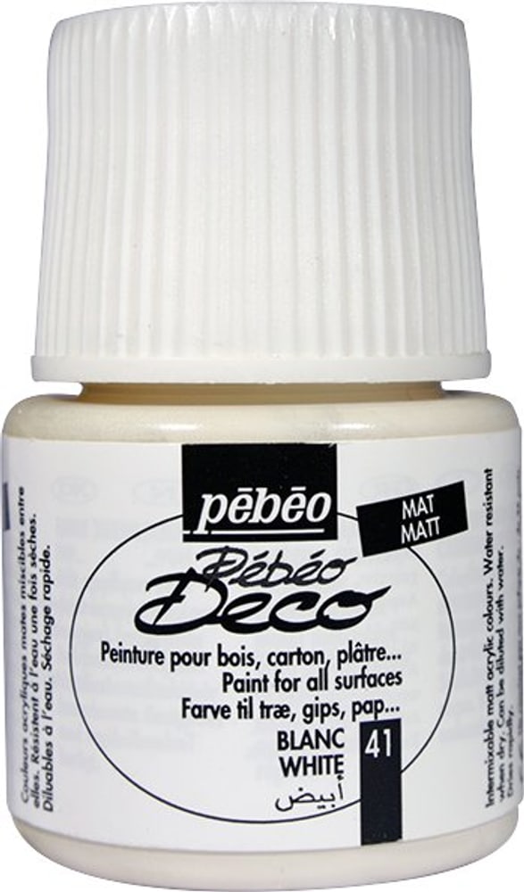 Pébéo Deco white 41 Acrylfarbe Pebeo 663513004100 Farbe Weiss Bild Nr. 1