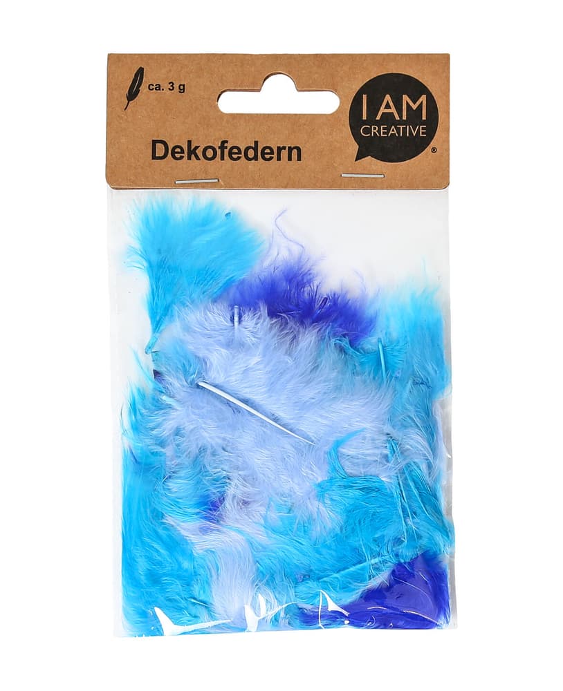 Dekofedern, Federn für Dekorationen und zum Basteln, Blau-Mix, 5 - 8 cm, ca. 3 g Deko Federn 668057300000 Bild Nr. 1