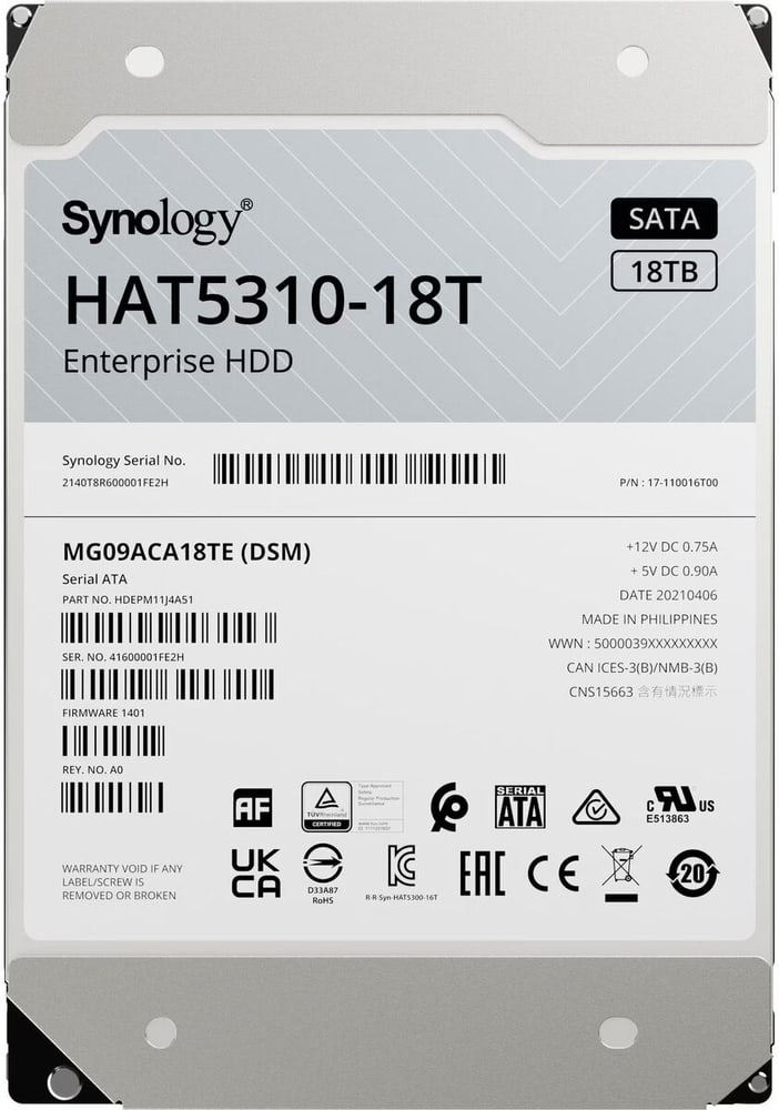 HAT5310 3.5" SATA 18 TB Disque dur interne Synology 785302409773 Photo no. 1