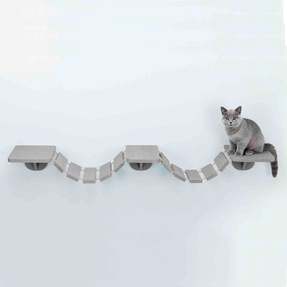 Scaletta da arrampicata per montaggio a parete, 150 x 30 cm, grigio talpa Parete da arrampicata per gatti Trixie 658396600000 N. figura 1