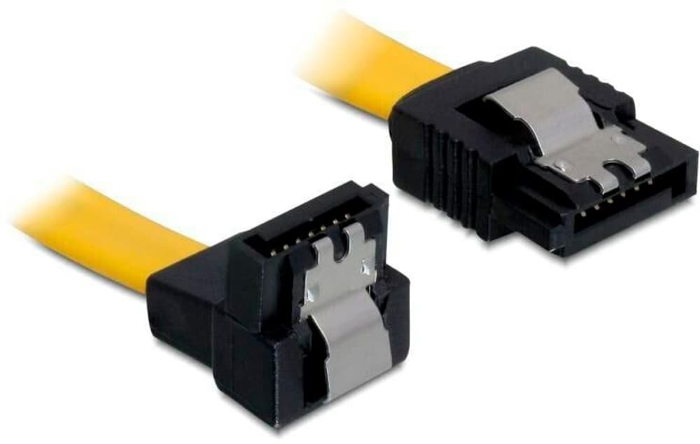 Câble SATA3, jaune, coudé en bas, 10 cm Câble de données interne DeLock 785300192159 Photo no. 1